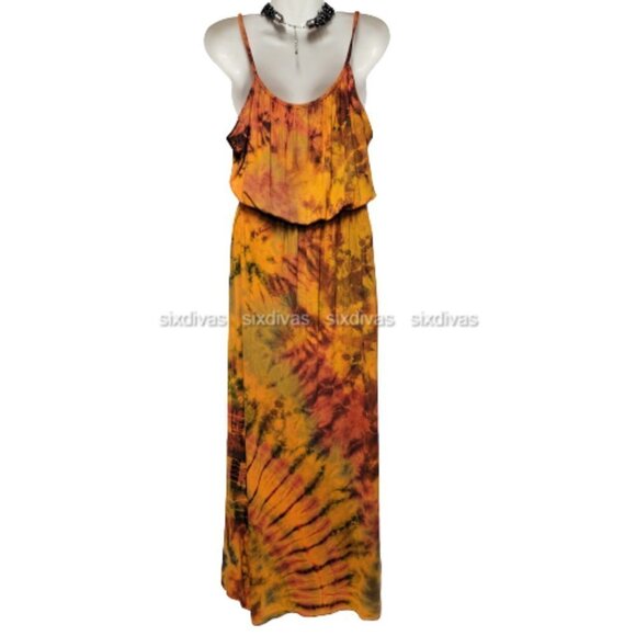 𝅺TIE Dye Spaghetti Strap Maxi One Size - Picture 4 of 13